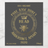 Goudluxe honingraatwijn met koninginnen wijn etiket (Enkel label)