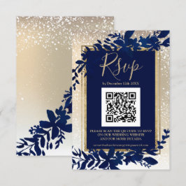 goudmaanblauw blaassneeuw elegant winter QR rsvp Kaartje