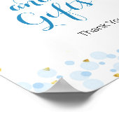 goudmaanblauwe Waterverf Kaarten en cadeauborden Poster (Hoek)