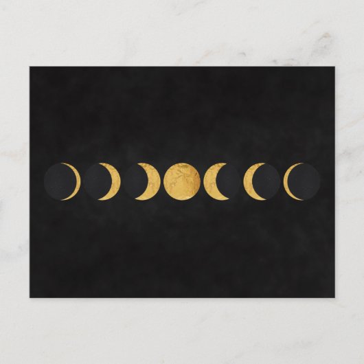 Goudmaanfasen zwarte gestructureerde achtergrond briefkaart (Voorkant)