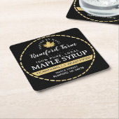 Goudmaaswijdte op zwarte maaswijdtemeter kartonnen onderzetters (Schuin)