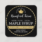 Goudmaaswijdte op zwarte maaswijdtemeter vierkante visitekaartje (Voorkant)