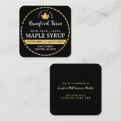 Goudmaaswijdte op zwarte maaswijdtemeter vierkante visitekaartje (Voorkant / Achterkant)