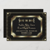  goudmaffia art deco Wedding Save The Date (Voorkant / Achterkant)