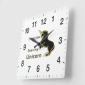 Goudmagische sprookeenhoorn vierkante klok (Hoek)