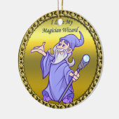 Goudmagische tovenaar paarse tovenaar keramisch ornament (Links)