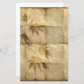Goudmakelaarbladeren op perkamentpapier briefpapier (Voorkant / Achterkant)