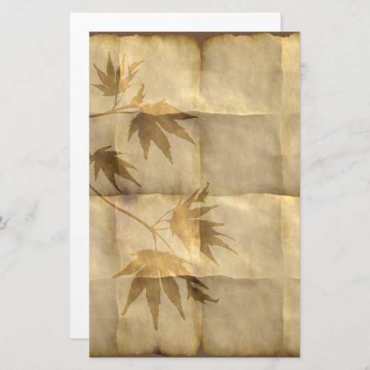 Goudmakelaarbladeren op perkamentpapier briefpapier (Voorkant / Achterkant)
