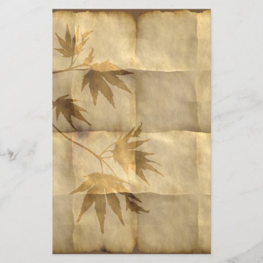 Goudmakelaarbladeren op perkamentpapier briefpapier (Voorkant)