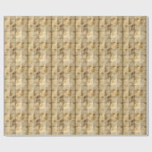 Goudmakelaarbladeren op perkamentpapier cadeaupapier (Vlak)