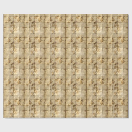 Goudmakelaarbladeren op perkamentpapier cadeaupapier (Vlak)