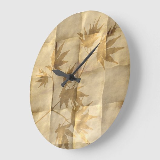 Goudmakelaarbladeren op perkamentpapier grote klok (Hoek)