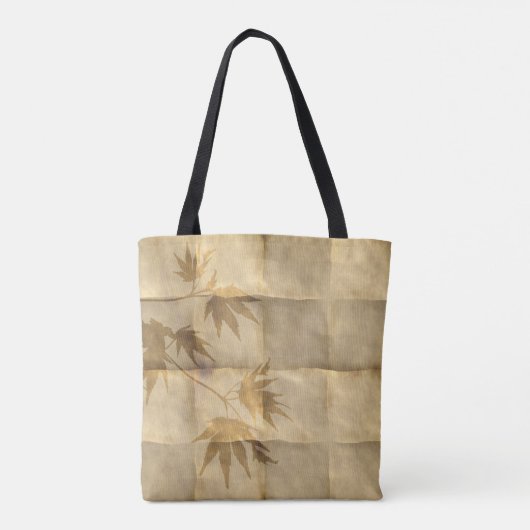 Goudmakelaarbladeren op perkamentpapier tote bag (Achterkant)