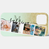 goudmakreel 4 collage naam minmonogram Case-Mate iPhone case (Achterkant (horizontaal))