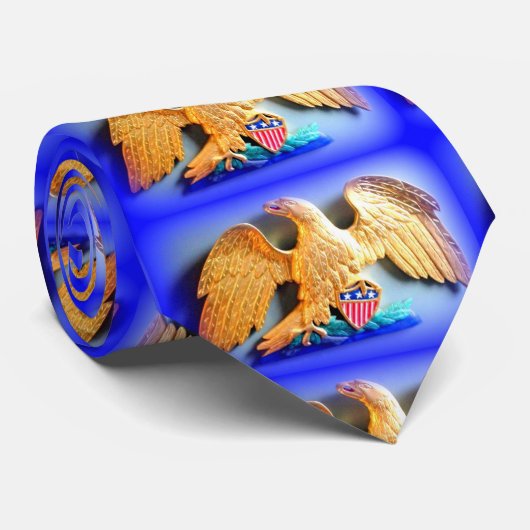 goudmakreel blauw stropdas (Opgerold)