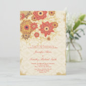 goudmakreel huwelijksuitnodiging kaart (Staand voorkant)