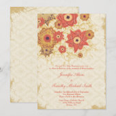 goudmakreel huwelijksuitnodiging kaart (Voorkant / Achterkant)