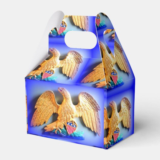 goudmakreel op blauw snoep tin bedankdoosjes (Achterkant)