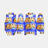 goudmakreel op blauw snoep tin bedankdoosjes (Uitgevouwen)