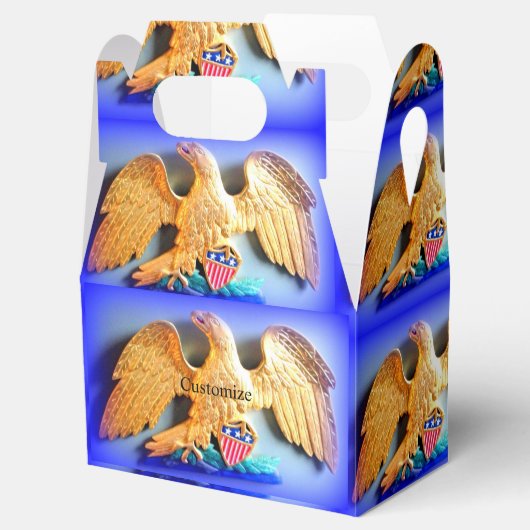 goudmakreel op blauw snoep tin bedankdoosjes (Geopend)