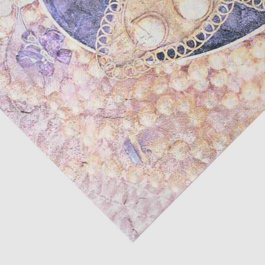  goudmakreel Paarse roze Romantische kunst Tissuepapier (Detail)