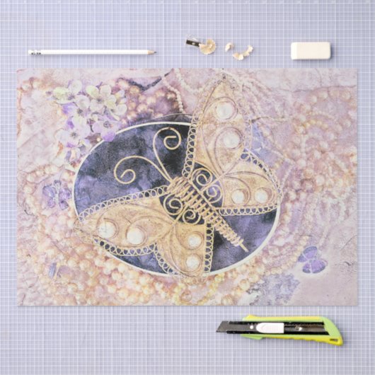  goudmakreel Paarse roze Romantische kunst Tissuepapier (Craft)