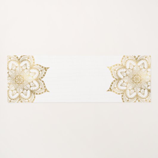 Goudmandala monogram aangepaste naam glitter yogamat (Achterkant (horizontaal))