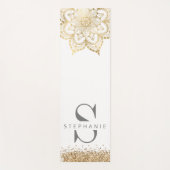 Goudmandala monogram aangepaste naam glitter yogamat (Voorkant)