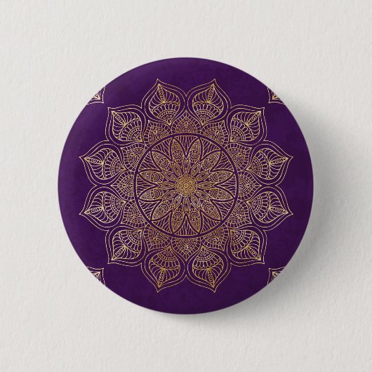 Goudmandala Ronde Button 5,7 Cm (Voorkant)