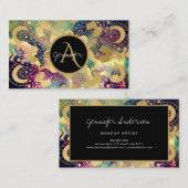 Goudmandala waterverf nebula visitekaartje (Voorkant / Achterkant)