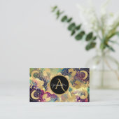 Goudmandala waterverf nebula visitekaartje (Staand voorkant)