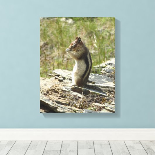 Goudmantel bij Gletsjer I Canvas Afdruk (Insitu (Houten vloer))