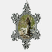 Goudmantel bij Gletsjer I Tin Sneeuwvlok Ornament (Links)