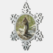 Goudmantel bij Gletsjer I Tin Sneeuwvlok Ornament (Rechts)