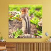 goudmanteleekhoorn canvas afdruk (Insitu (Woonkamer))
