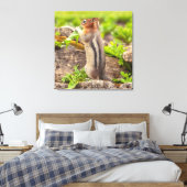 goudmanteleekhoorn canvas afdruk (Insitu (Slaapkamer))