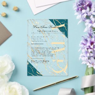 goudmarmer   Bedrijfsgala Acryl Uitnodigingen