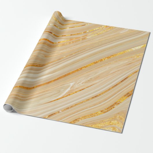 Goudmarmer Cadeaupapier (Uitgerold)