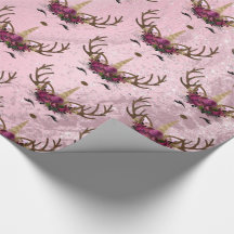 Goudmarmer eenhoornrendierpatroon van Girly roos