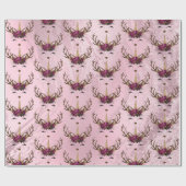 Goudmarmer eenhoornrendierpatroon van Girly roos Cadeaupapier (Vlak)