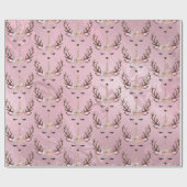 Goudmarmer eenhoornrendierpatroon van Girly roos Cadeaupapier (Vlak)