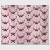 Goudmarmer eenhoornrendierpatroon van Girly roos Cadeaupapier (Vlak)