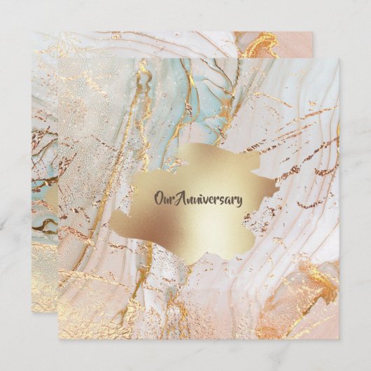 Goudmarmer geode textuur ZEER elegante partij Kaart (Voorkant / Achterkant)