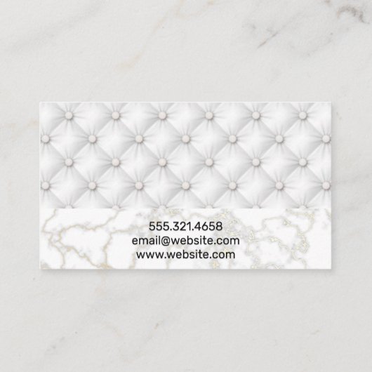 Goudmarmer | Leren bekleding achtergrond Klantenkaartje (Achterkant)