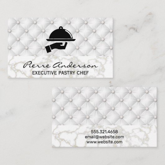 Goudmarmer | Leren bekleding achtergrond Klantenkaartje (Voorkant / Achterkant)