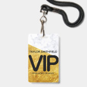 goudmarmer moderne VIP lanyard badge aangepast (Voorzijde met lanyard)
