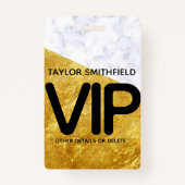 goudmarmer moderne VIP lanyard badge aangepast (Voorkant)