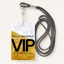 goudmarmer moderne VIP lanyard badge aangepast
