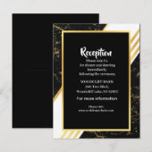 Goudmarmer tint typografie zwart aankondigingskaart (Voorkant / Achterkant)