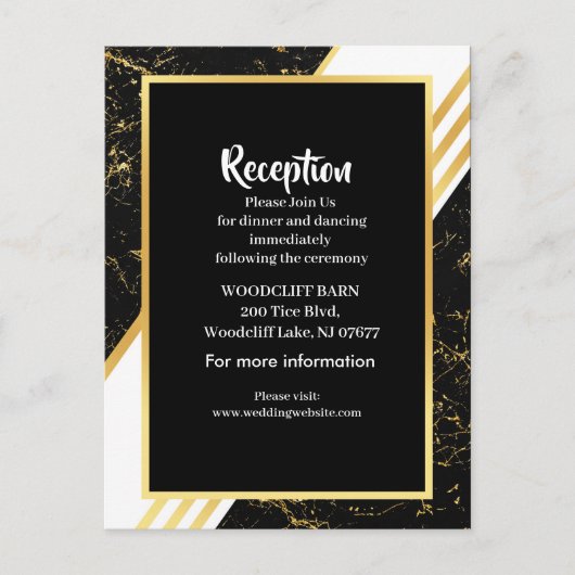 Goudmarmer tint typografie zwart aankondigingskaart (Voorkant)